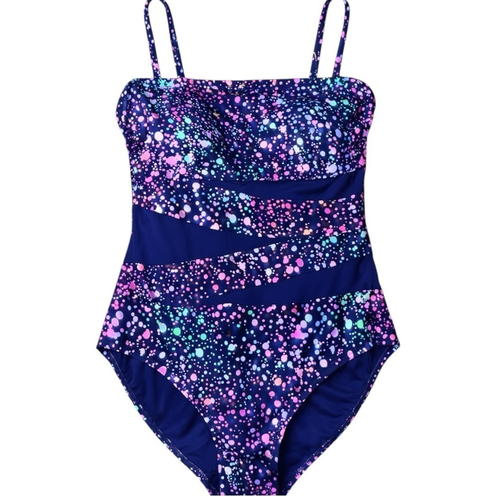 NWT Holipick One Piece Swimsuit Galaxy  Tummy Control Size M Adjustable Strap